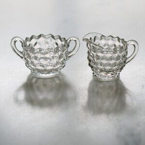 Fostoria American Medium-size Cream and Sugar